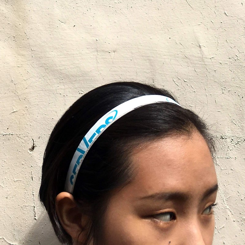 Volleyball x headband / fine version / sand row white section number 006 - ที่คาดผม - ยาง ขาว