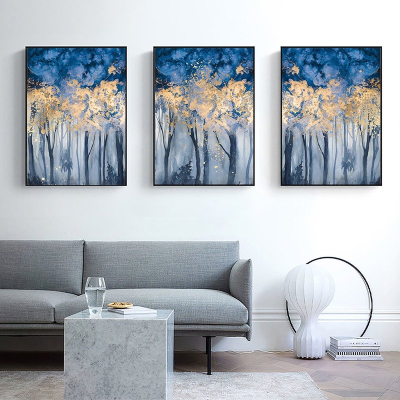 Blue Fantasy_Painting_Color Series_Made in Taiwan and shipped quickly within two working days - Posters - Cotton & Hemp Blue