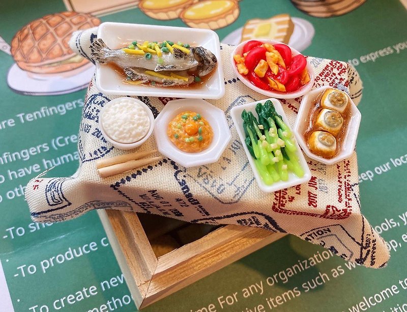 Material package-Miniature food figures with store box - อื่นๆ - ดินเหนียว 