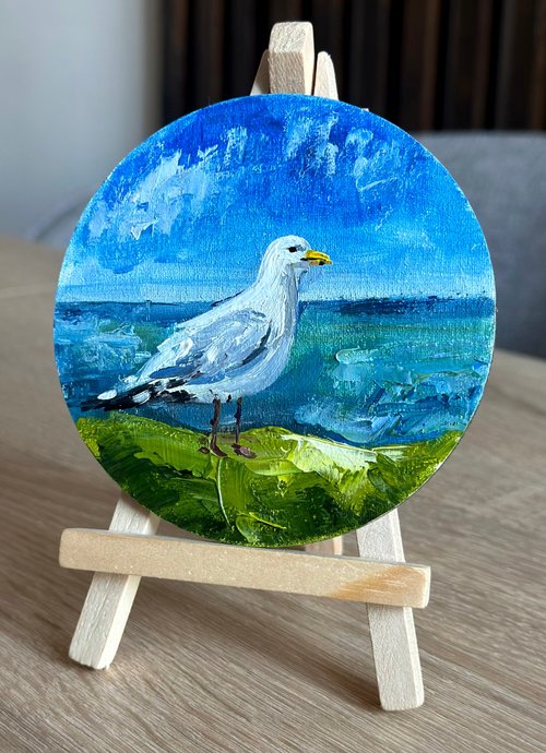 油絵 油彩 油彩画 絵 絵画 円形【丸い海】 cfbc79c7d91db68713f214ce71722a