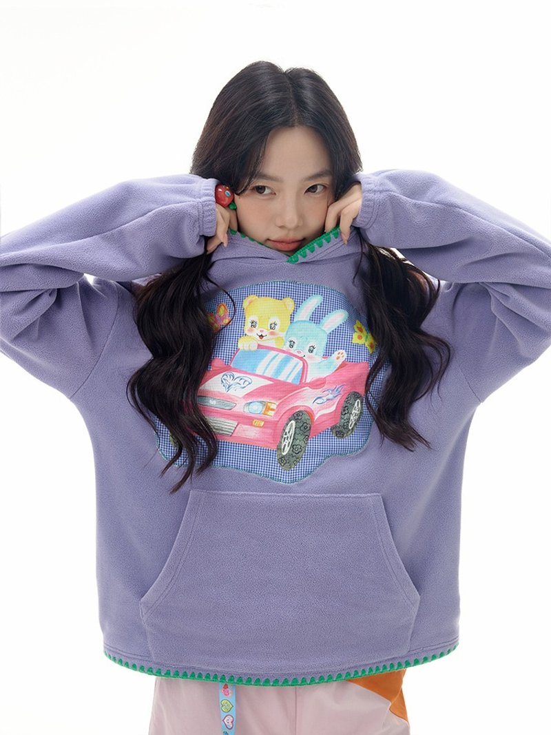 Cute warm fleece hooded sweatshirt - เสื้อผู้หญิง - วัสดุอื่นๆ หลากหลายสี