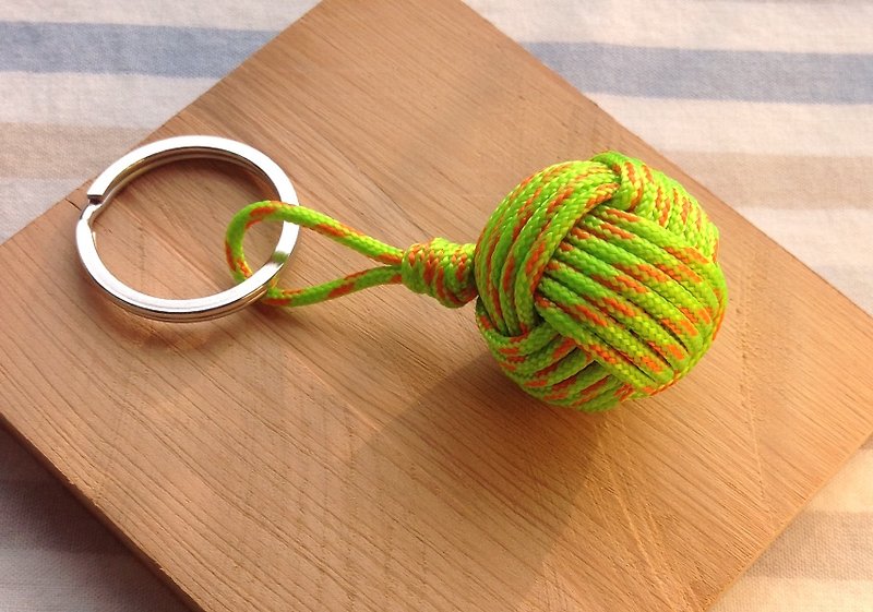 Monkey fistknot鑰匙圈-螢光鮮綠色 - 鑰匙圈/鎖匙扣 - 其他材質 