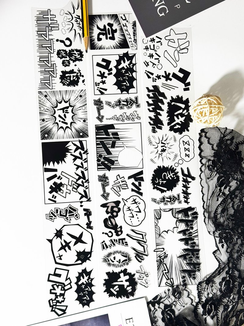 漫画次元 PET マスキングテープ 白インク 10m巻 - マスキングテープ・PET テープ - プラスチック 多色