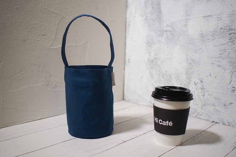 Dot Series Beverage Bag/Water Bottle Bag/Limited Handmade Bag/Little Captain/Pre-Order - ถุงใส่กระติกนำ้ - ผ้าฝ้าย/ผ้าลินิน สีน้ำเงิน