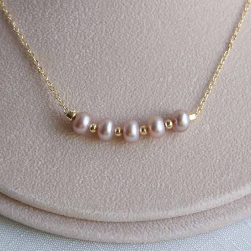 Xiaowei Smile-Pink and Purple Pearl Necklace Natural Freshwater Pearls Everyday Versatility - Necklaces - Pearl 