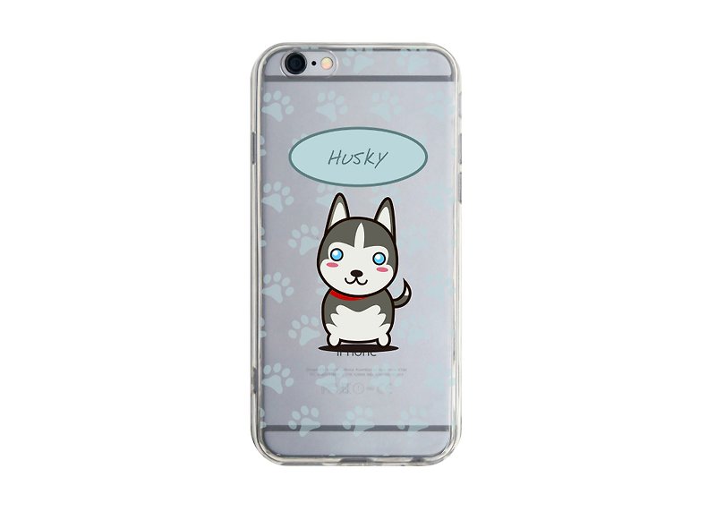 【哈士奇犬透明手機殼】iPhone13 12 11 Pro Max三星Sony華為小米 - 手機殼/手機套 - 塑膠 灰色