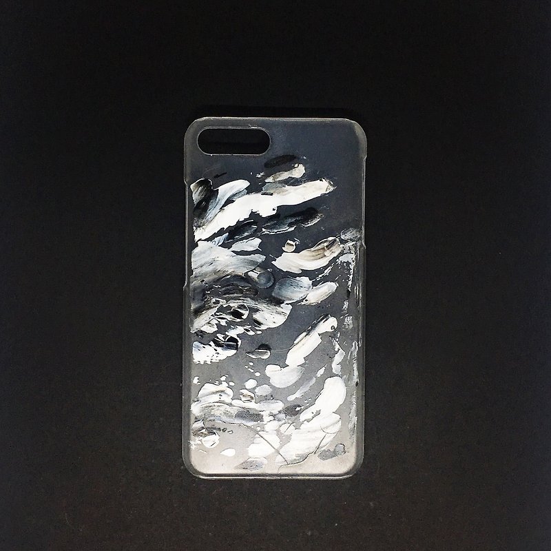 アクリル塗装抽象芸術の携帯電話シェル| iPhone 7/8 + |インク - スマホケース - アクリル ブラック