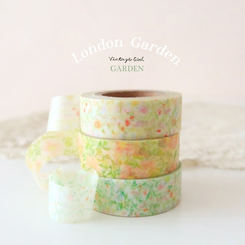 London Garden Colored Pencil Washi Tape 15mm Set of 3 - มาสกิ้งเทป - กระดาษ หลากหลายสี