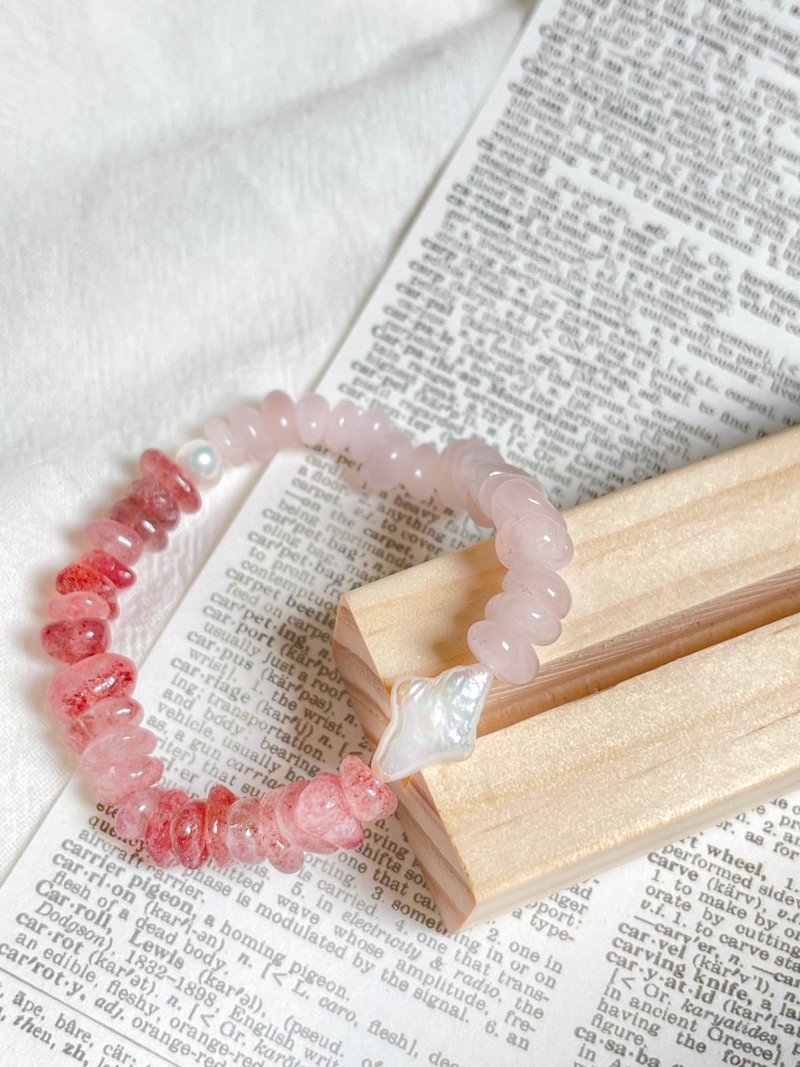 Follow-up Strawberry Quartz Rose Quartz Star-Shaped Pearl Bracelet - Bracelets - Crystal 