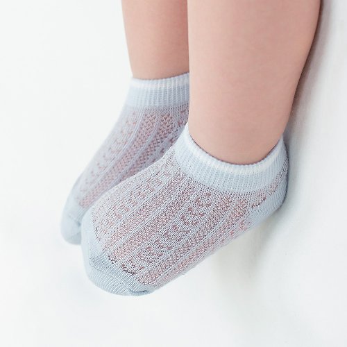 日安朵朵 Happy Prince Rora純淨藍白輕薄透氣嬰兒童船型襪2雙組