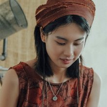秋の葦香雲糸シルクレース手作り草木染め三角スカーフ