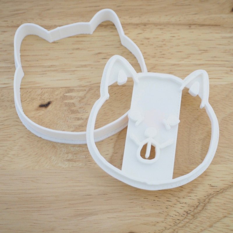 柴犬 お顔のクッキー型 白柴　笑顔タイプ - 廚具 - 塑膠 白色