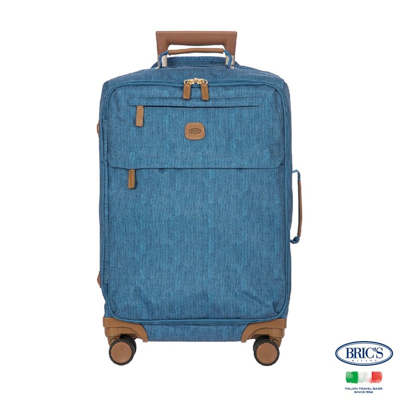 【BRIC' S】X-Travel 20吋 拉鍊拉桿軟箱 登機箱-水洗牛仔 - 行李箱/旅行袋 - 其他材質 藍色