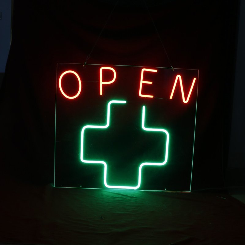 開業營業霓虹燈Open LED發光字Neon Sign廣告招牌 - 燈具/燈飾 - 壓克力 透明