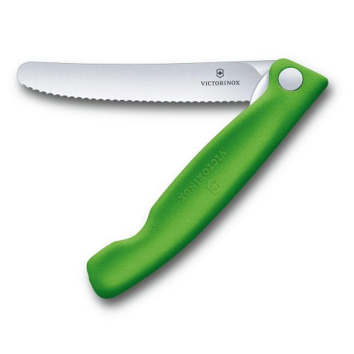 城市視角 VICTORINOX 瑞士維氏 折疊式番茄刀(鋸齒11cm) 綠 6.7836.F4B