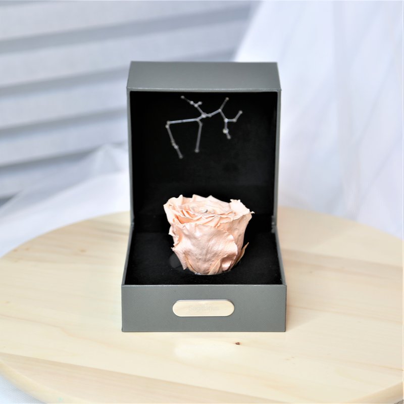 Sagittarius Sagittarius | Single Layer Preserved Flower Constellation Gift Box - ช่อดอกไม้แห้ง - พืช/ดอกไม้ สีส้ม