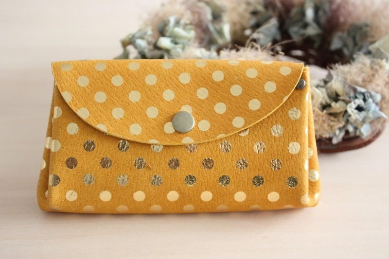 Pigskin's small wallet Mizutama Yellow - Wallets - Genuine Leather Yellow
