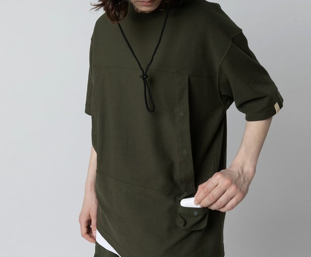 アウトドアウェアデザインポケットシルエットゆったりtシャツオリーブグリーンsmock Pocket Tee Olive ショップ Tmcaz Tシャツ メンズ Pinkoi