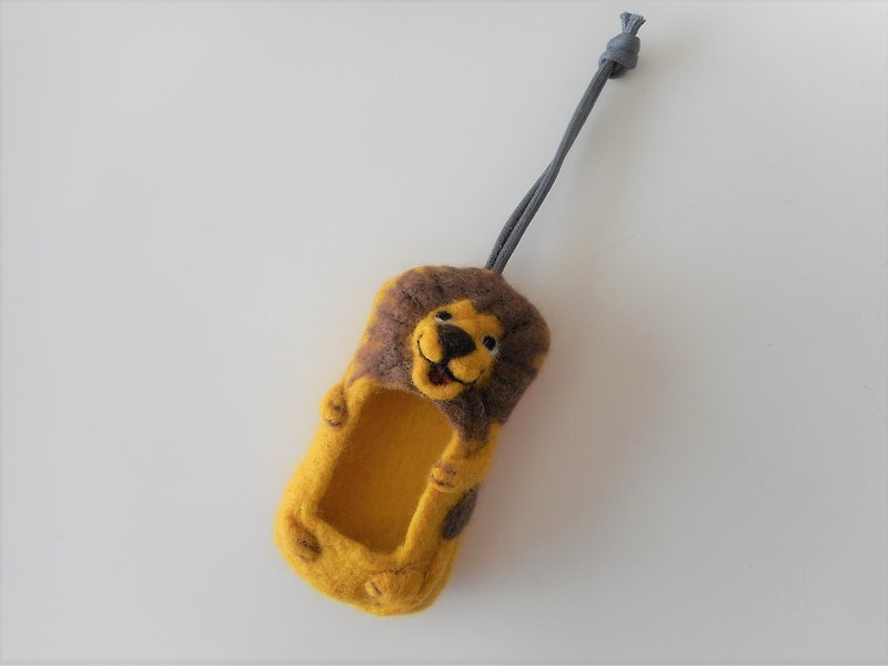 ライオンの車用キーケース - 鑰匙圈/鎖匙扣 - 羊毛 黃色