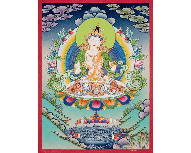 佛教多杰桑巴唐卡藝術 - 神聖淨化 - 壁貼/牆壁裝飾 - 其他材質 多色