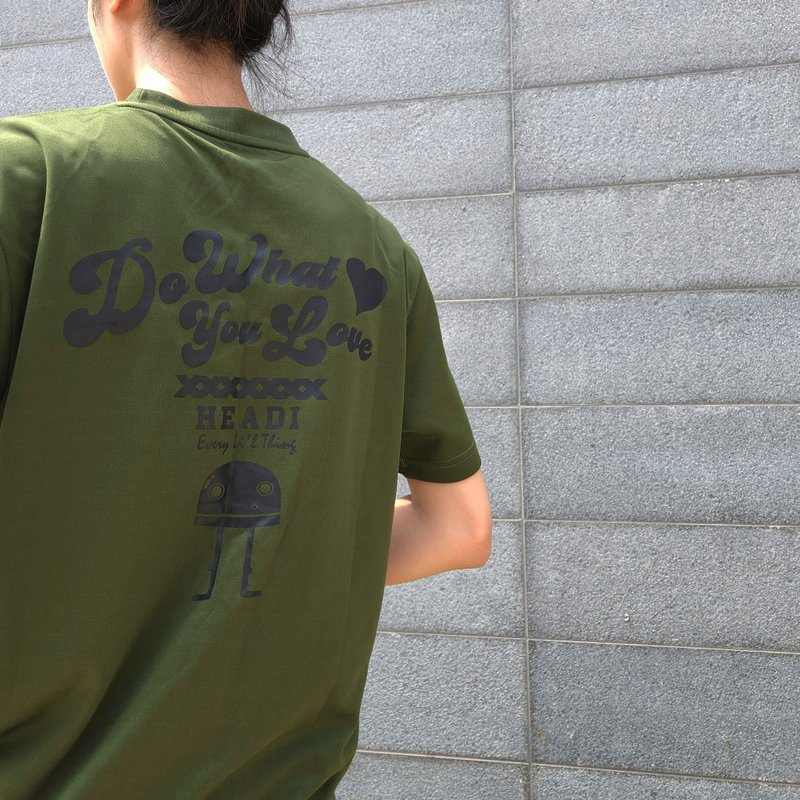 Unisex Active Quick Dry Embroidered T-Shirt - Do What You Love Headi/Olive(M-XL) - เสื้อยืดผู้ชาย - วัสดุอื่นๆ สีเขียว