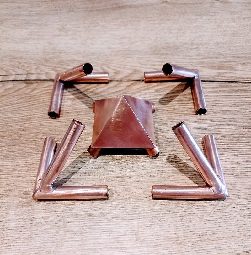治癒のピラミッド用銅コネクタセット。3/8インチパイプ用 - その他 - 金属 ブラウン