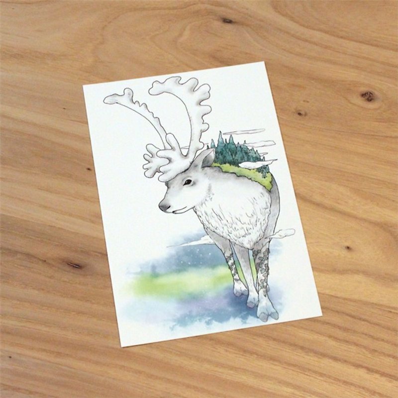 On the Reindeer - 心意卡/卡片 - 紙 白色