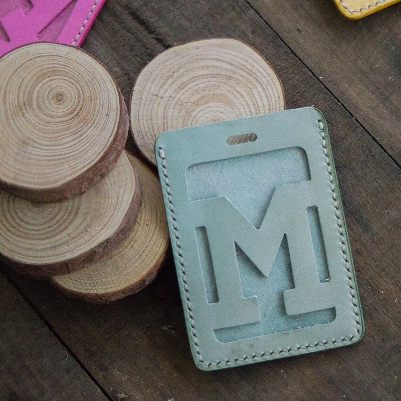 Alphabet Card Holder 【Luggage Tag Version】A-G - Leather Goods - Genuine Leather Blue
