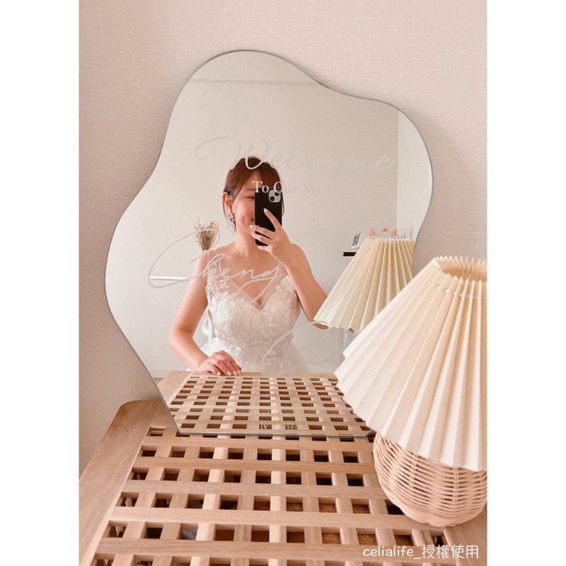 [Direct sales from Taiwan factory] [Customized] Nude mirror/frameless mirror/wedding mirror/welcome sign/wedding decoration - ของวางตกแต่ง - แก้ว สีเงิน