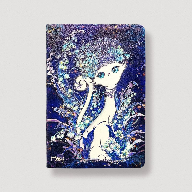 Lightweight passport cover - Lily of the Valley • Noble Queen Cat - Passport Holders & Cases - Faux Leather 