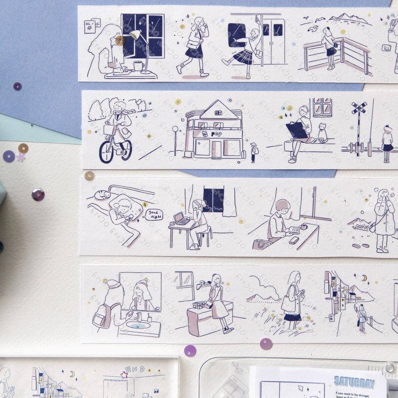 キャッシュジェントルPET和紙テープ 台湾製 10m巻 - マスキングテープ・PET テープ - その他の素材 ブルー