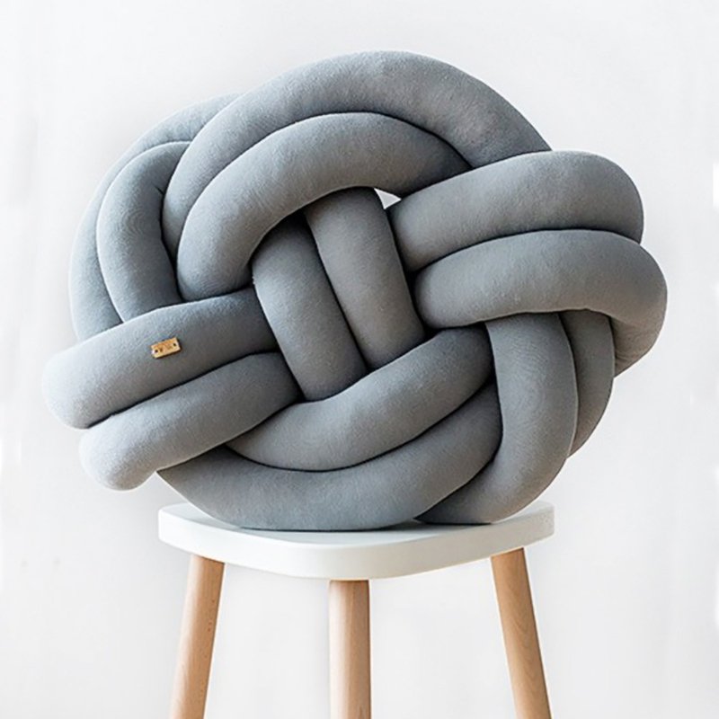 Knot Cushion 纏繞抱枕 | 經典款質感灰  喬遷禮物 - 枕頭/抱枕 - 棉．麻 灰色
