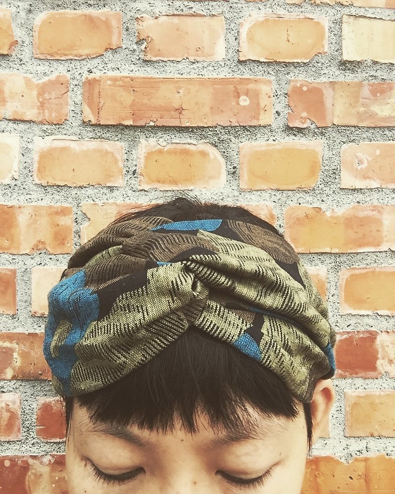 Finally, a limited edition! ! Japanese imports of flax the wide blue headband hair band tricks - Hair Accessories - Cotton & Hemp Blue