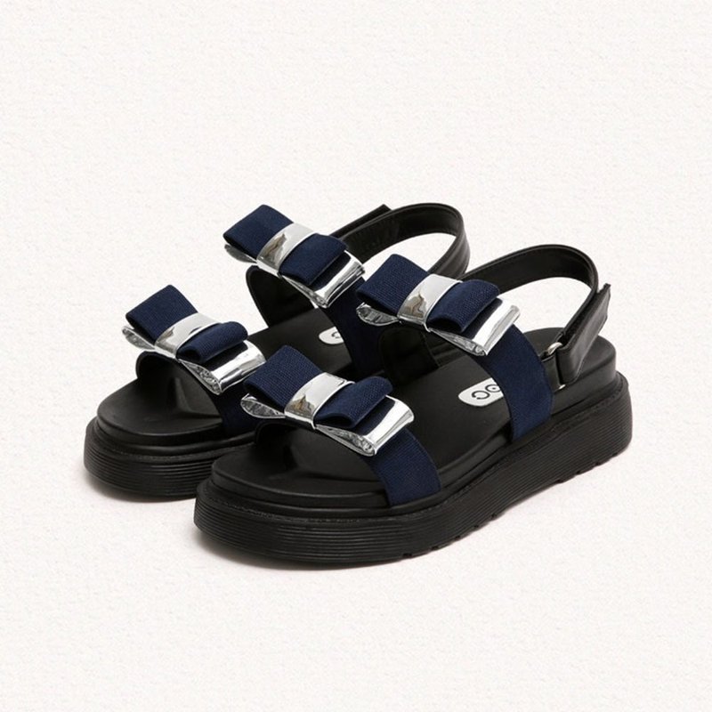 PRE-ORDER – MACMOC Ribony Fisherman Chunky Slider NAVY - รองเท้าอ็อกฟอร์ดผู้หญิง - วัสดุอื่นๆ 