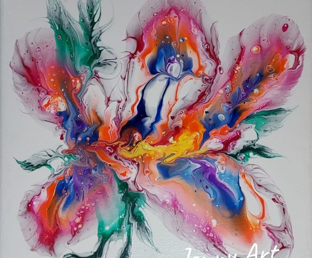 さくっと描く抽象画「花」の油絵　｜　easy oil painting flower abstract painting