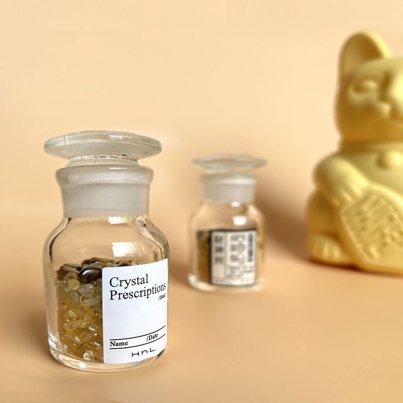 H h L [Energy Wishing Bottle] | God of Wealth Arrives - Yellow | Natural Citrine Yellow Tiger Eye/Lucky - ของวางตกแต่ง - คริสตัล สีเหลือง