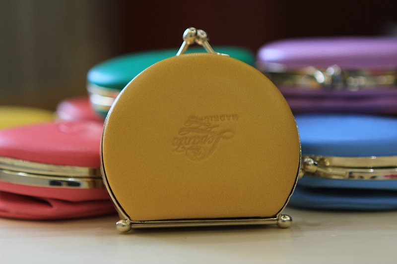 Limited Spain Lepanto Macaron handmade purse - mustard - Coin Purses - Genuine Leather Multicolor