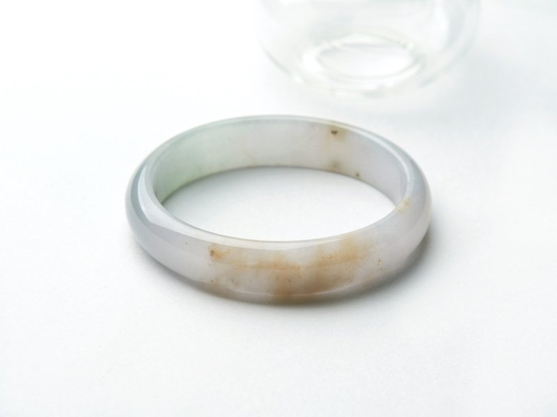 Feather fan | Glutinous seed / three-color gold / imperial concubine bracelet / hand circumference 17.5 | natural grade A jadeite bracelet - สร้อยข้อมือ - หยก หลากหลายสี