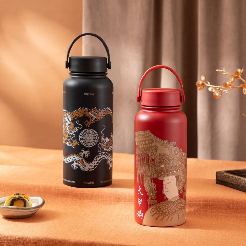大甲鎮瀾宮系列品味生活保溫瓶950ml 2入優惠(贈海綿刷) - 保溫瓶/保溫杯 - 不鏽鋼 紅色