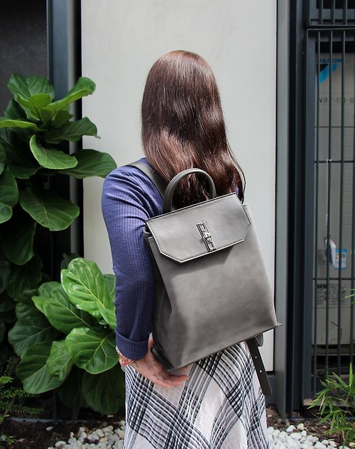 Stylish Vegan Leather A4 Size Laptop Backpack in Taupe - Shop RBRK Designer  handbag & Accessories Backpacks - Pinkoi