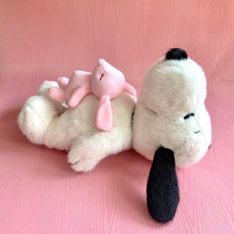 Sleeping Snoopy And Rabbit Plush Doll-34cm - Stuffed Dolls & Figurines - Polyester Pink