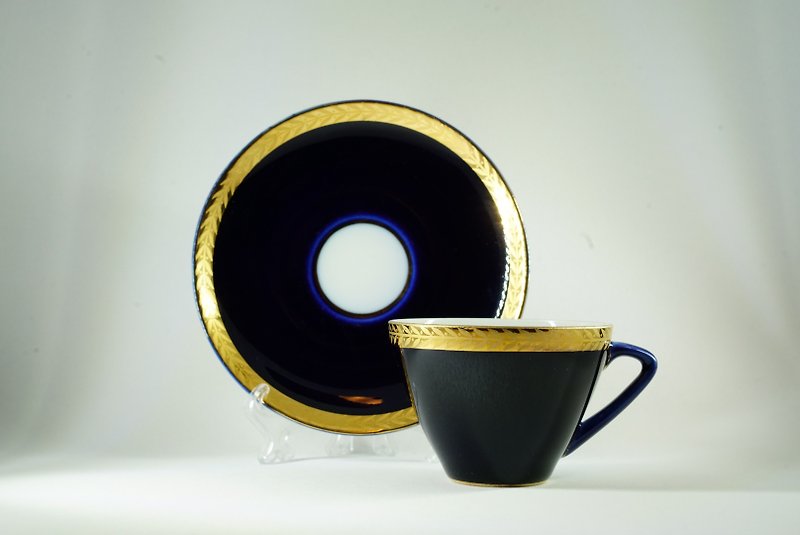 Lomonosov Cobalt Blue USSR Teacup Tea Cup Saucer