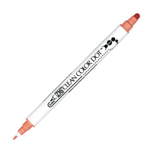 吳竹 臺灣總代理 【Kuretake 日本吳竹】ZIG Clean Color Dot 點點筆 珊瑚粉