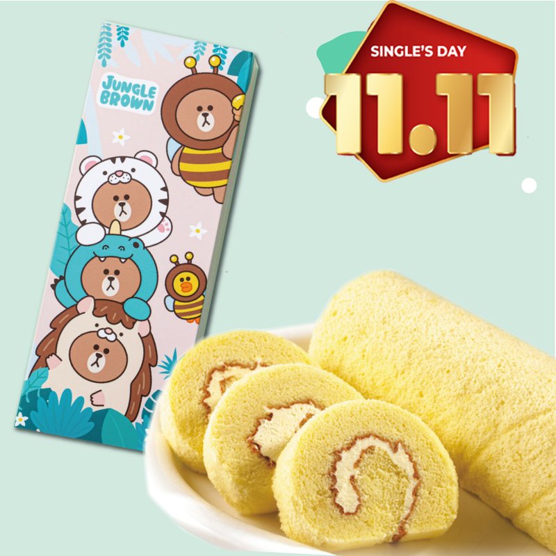 【雙11免運】BROWN & FRIENDS 蛋糕捲(蔓越莓+蜂蜜檸檬口味)_4組 - 蛋糕/甜點 - 其他材質 橘色