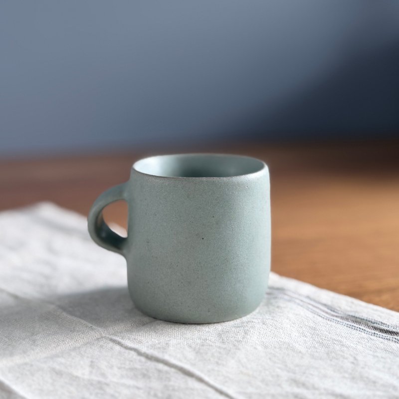 ミニ湖水グリーンカップ / 湖水ミストスクエアカップ - その他のカップ - 陶器 