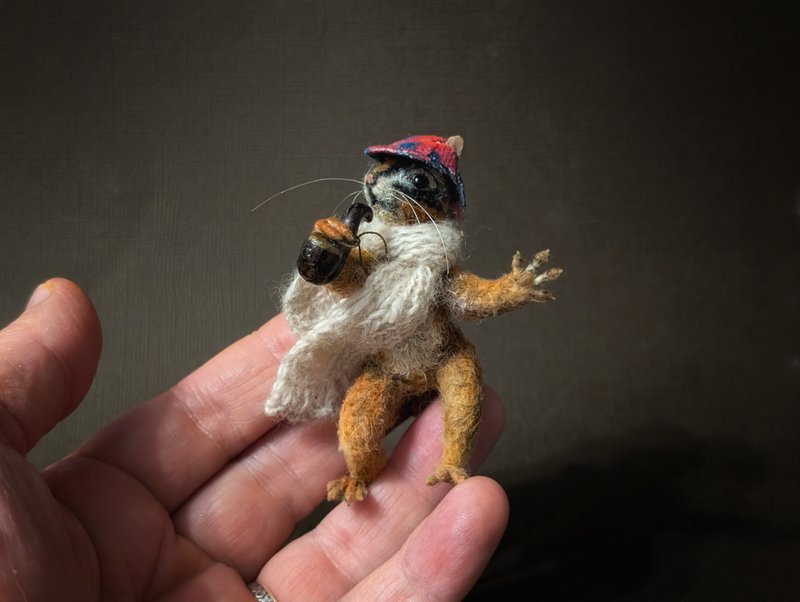 シマリス・ミーシャ、7cm。かぎ針編み。オーク - 人形・フィギュア - その他の素材 ブラウン