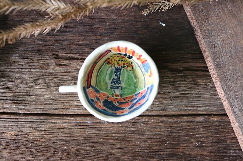 アンリマティスセラミックコーヒーカップ - 花瓶・植木鉢 - 陶器 レッド