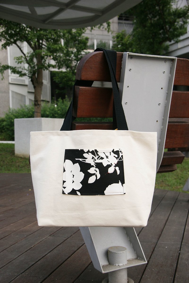 Large shoulder bag - กระเป๋าแมสเซนเจอร์ - ผ้าฝ้าย/ผ้าลินิน 