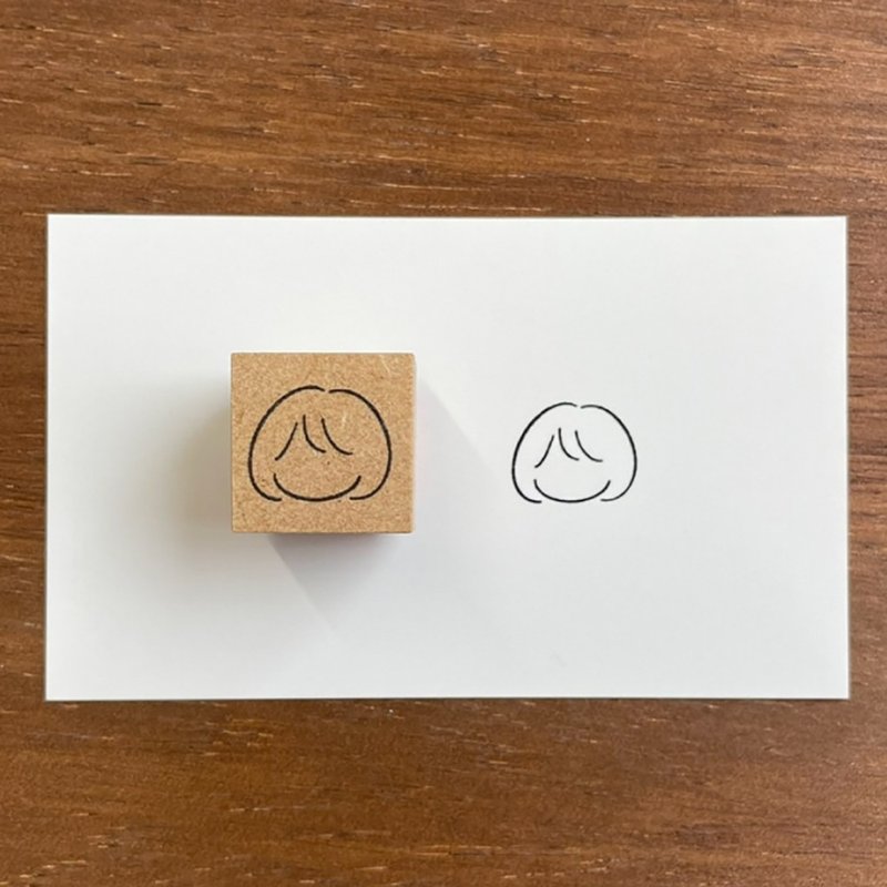 臉部輪廓 鮑伯款 手帳印章 橡膠印章 行事曆 日記 日本製造 b-058-1 - 印章/印台 - 木頭 