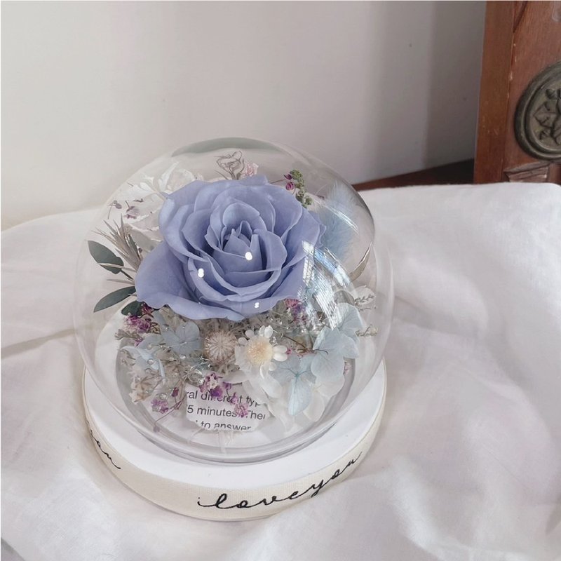 [Eternal Life Glass Flower Cup] Round Cup Morandi Color Birthday Gift Valentine's Day Gift Custom Gift - Dried Flowers & Bouquets - Plants & Flowers 